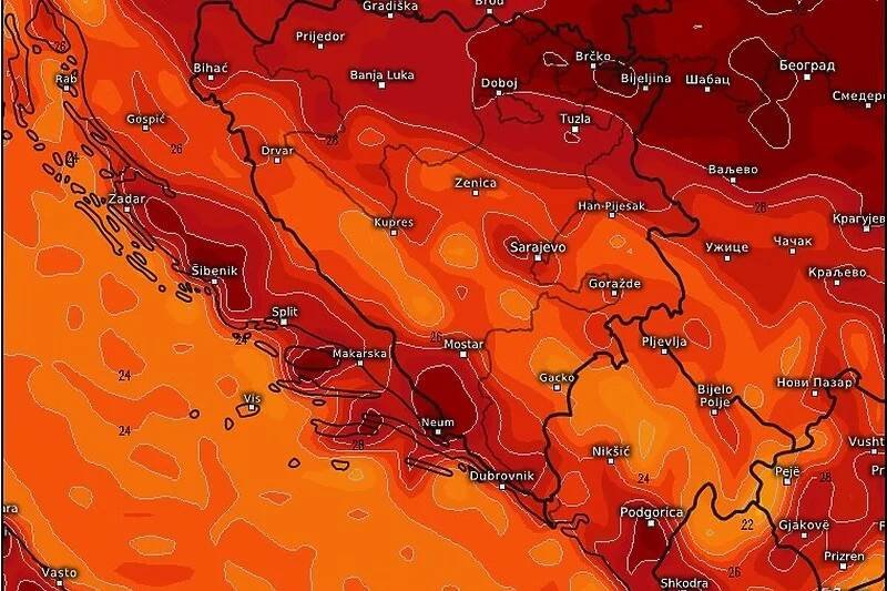 Od sutra u BiH na snazi crveni meteoalarm, temperatura i do 42 stepena