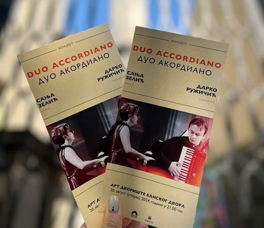 Utorak u Art dvorištu Banskog dvora: Koncert „Duo Accordiano“